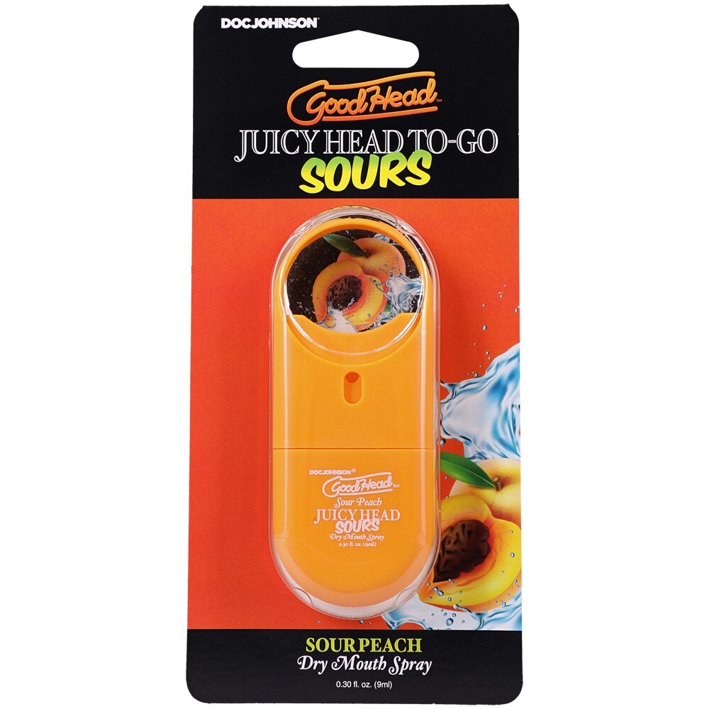 Doc Johnson Goodhead Juicy Head Dry Mouth Spray To-Go Sour Peach 0.30oz