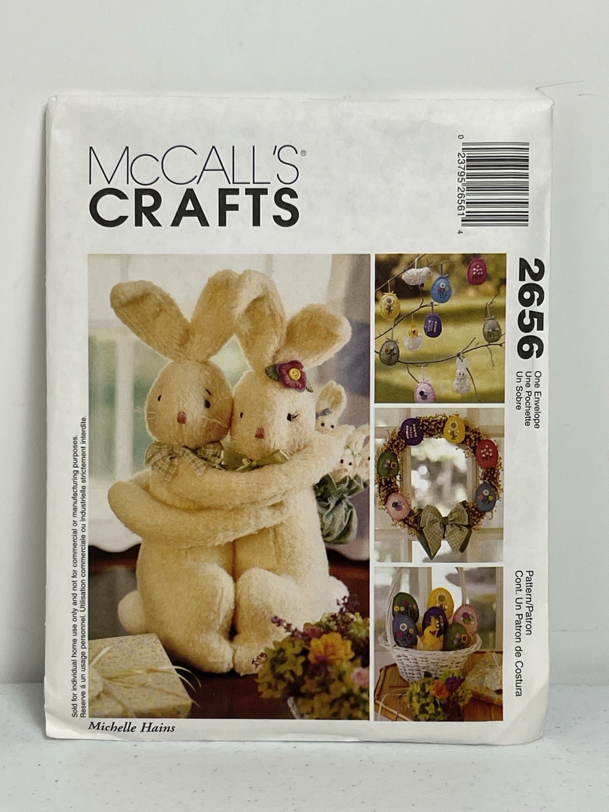 McCalls Crafts Pattern 2656 Easter Michele Hains Bunny Wreath Ornaments Uncut