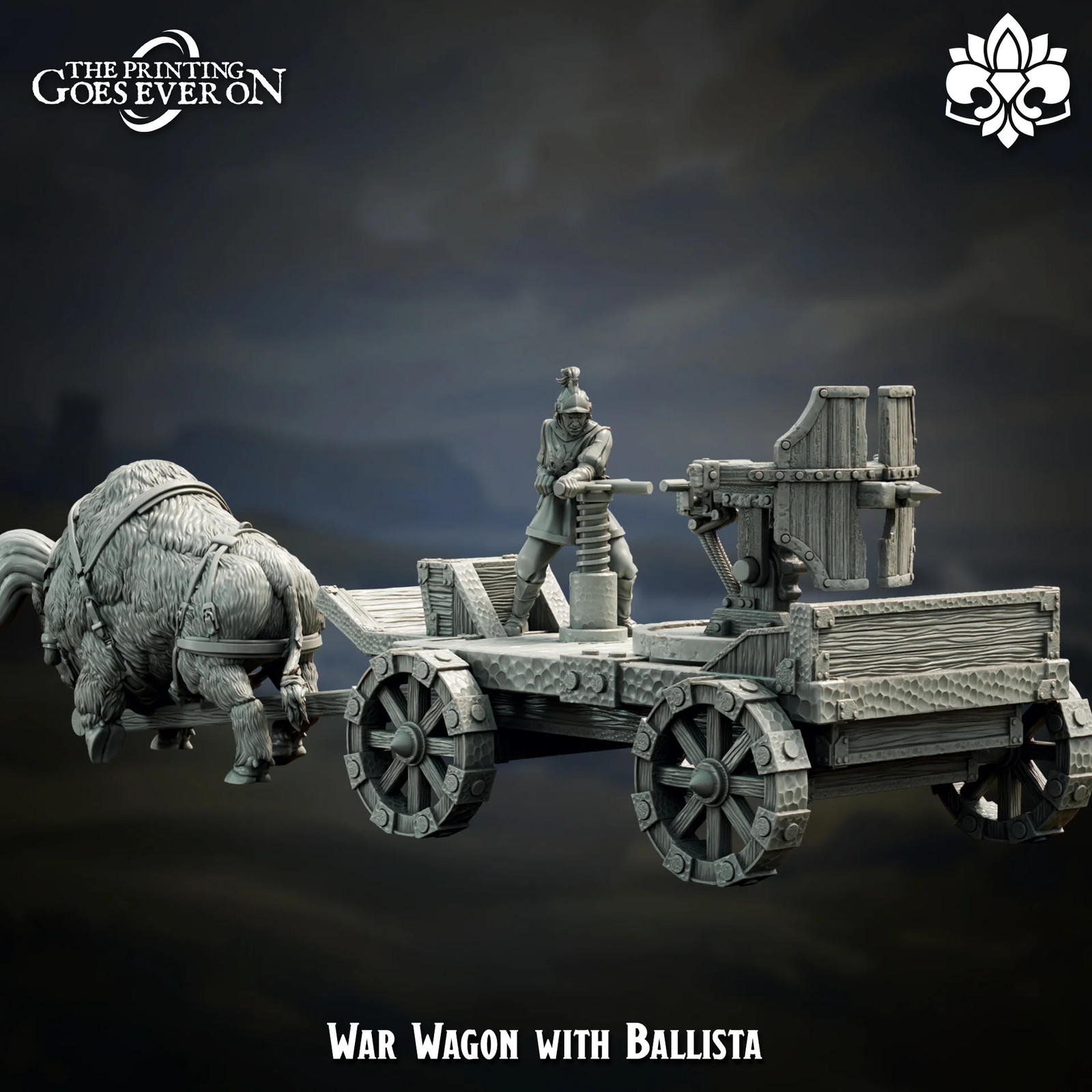 War Wagon With Ballista - 28-32mm Domani Republic - Resin Tabletop Miniature
