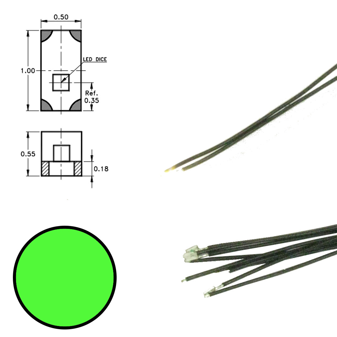 NEW Digikeijs Green 0402 LED to Wire with Resistor