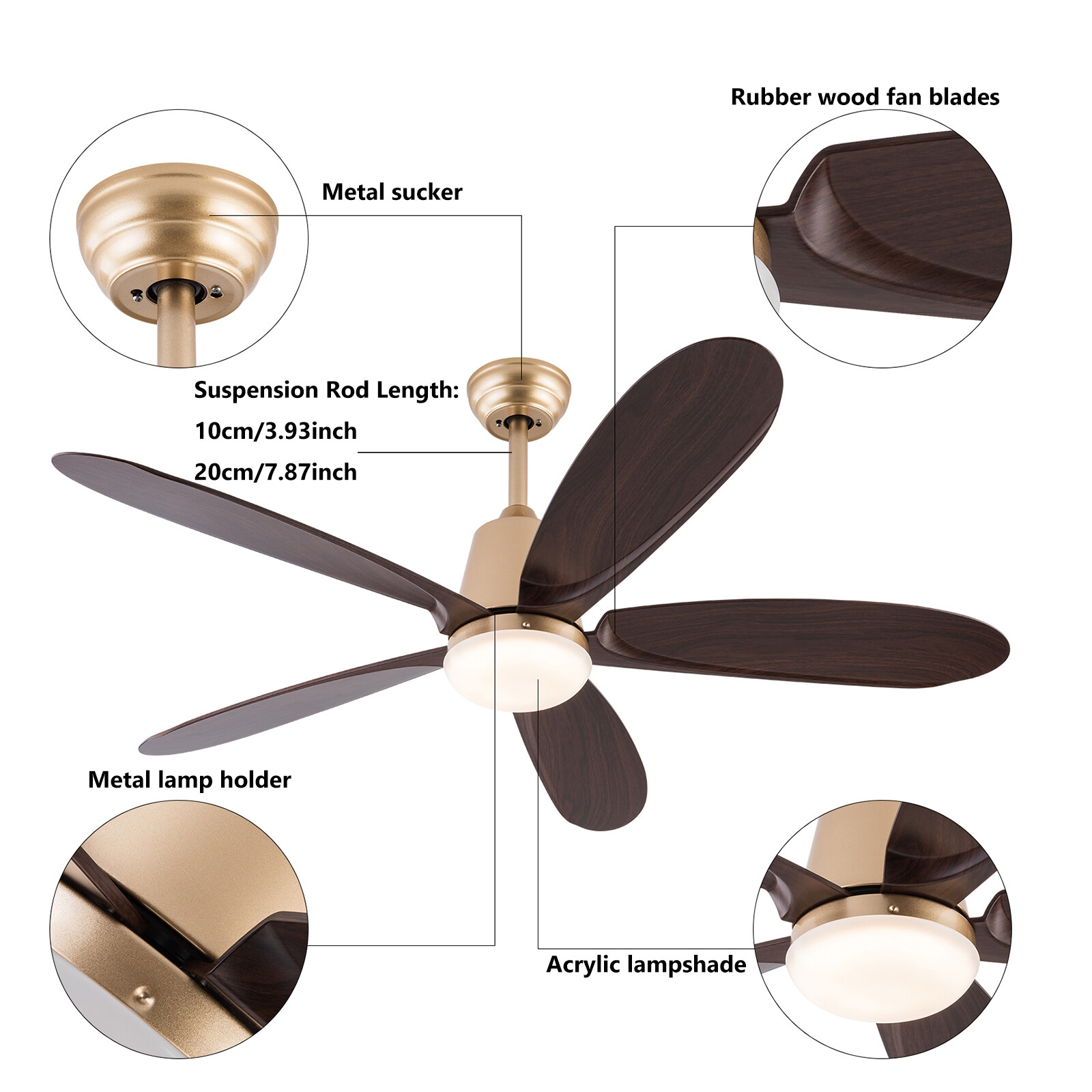 52" Fan Chandelier Ceiling Fan with Lights & Remote Control Ceiling Fan Light��
