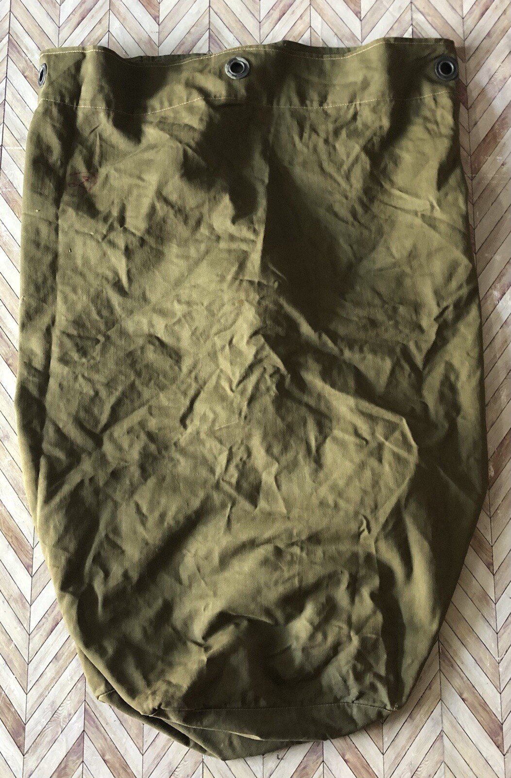 US Army Duffel Bag Large Canvas Military Olive Green Back Pack Rucksack VTG