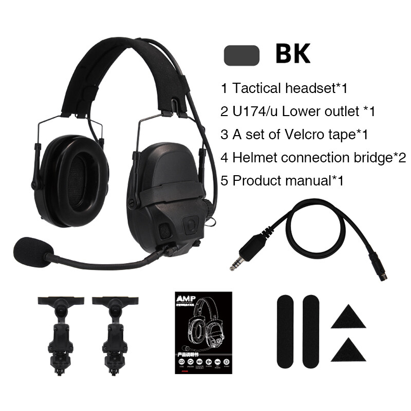 FMA FCS AMP Tactical Headset Communication Noise Reduction Hearing Hunting Gear