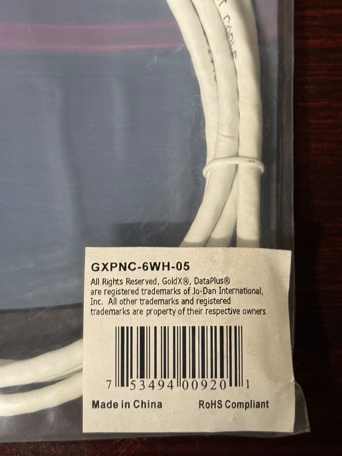 GoldX Cat 6 Ethernet Cable 5ft White RJ45 550MHz Network Patch Cable Sealed