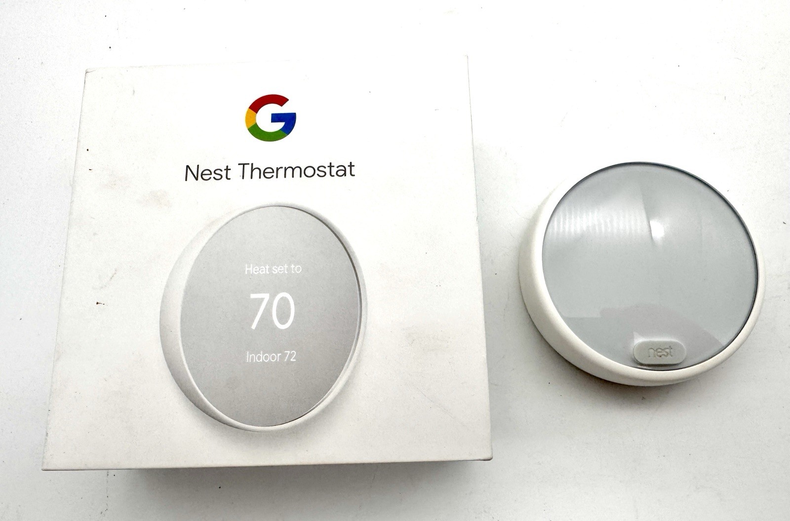 Smart Thermostat Google Nest Snow A0063 GA01334-US WiFi App Control Open Box