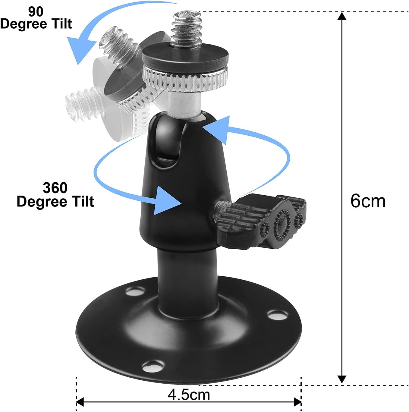 Security Camera Wall Mount Bracket 3 Pack 360 Rotation Metal Mount