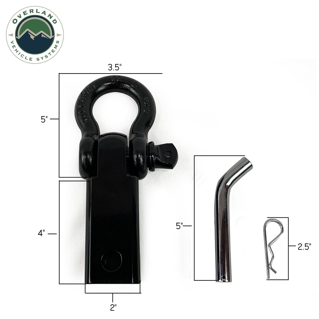 Overland Vehicle Systems 19109901 Hitch D-Ring Receiver Mount Recovery Shackle