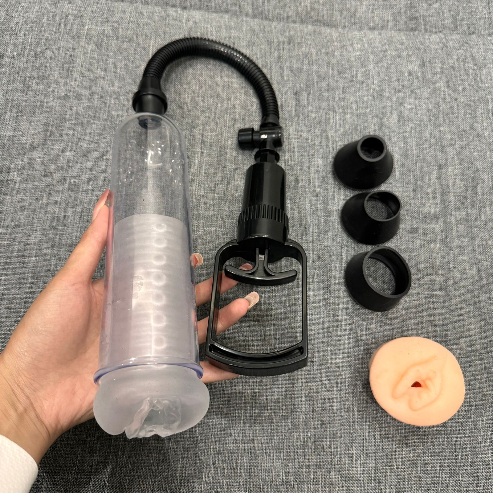 Male Penis Vacuum Pump Enhancement Enlargement Cock Training Manual Pump Aid US