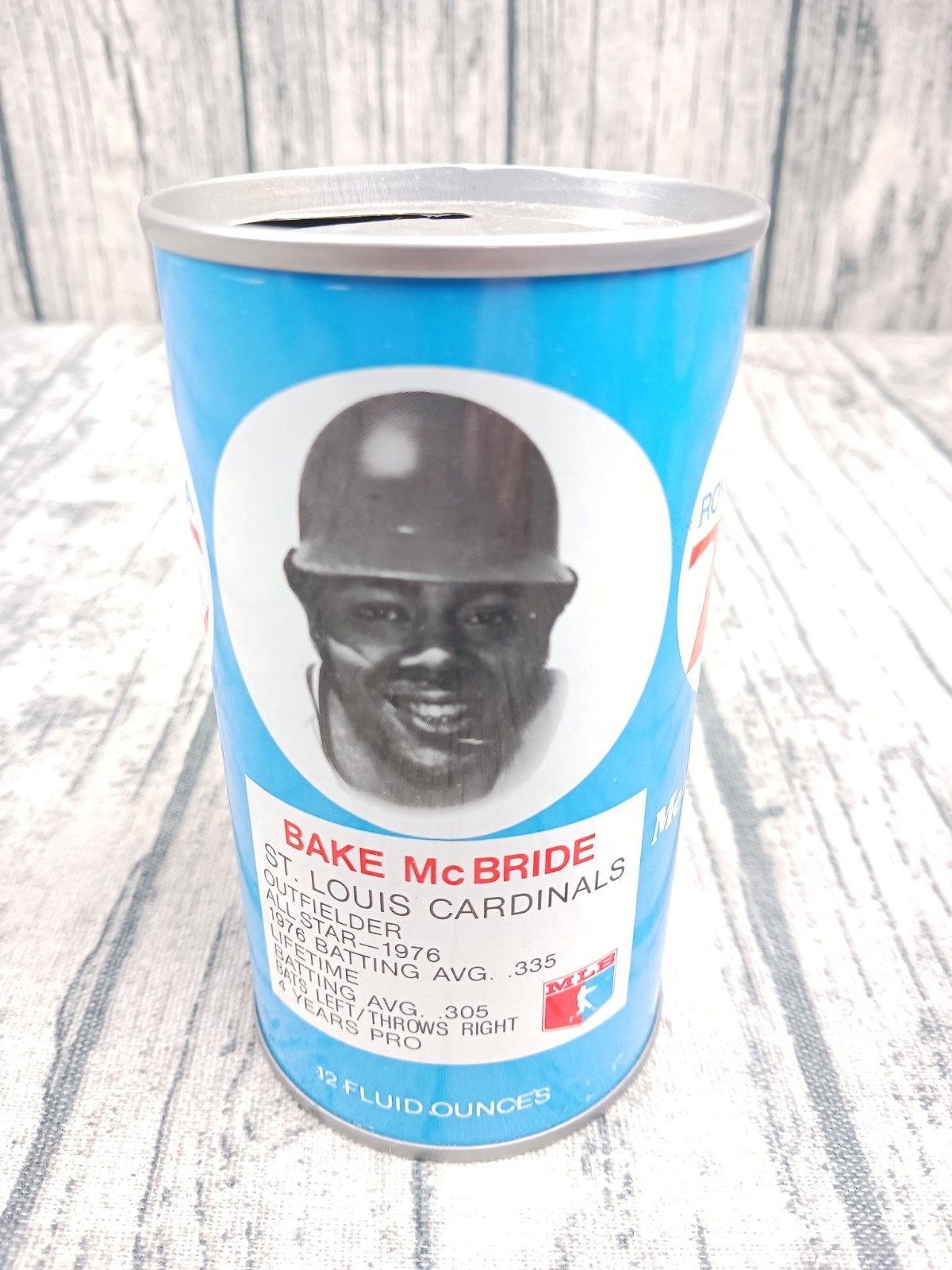 Bake McBride: Empty Royal Crown RC Cola 1978 Baseball Soda Can