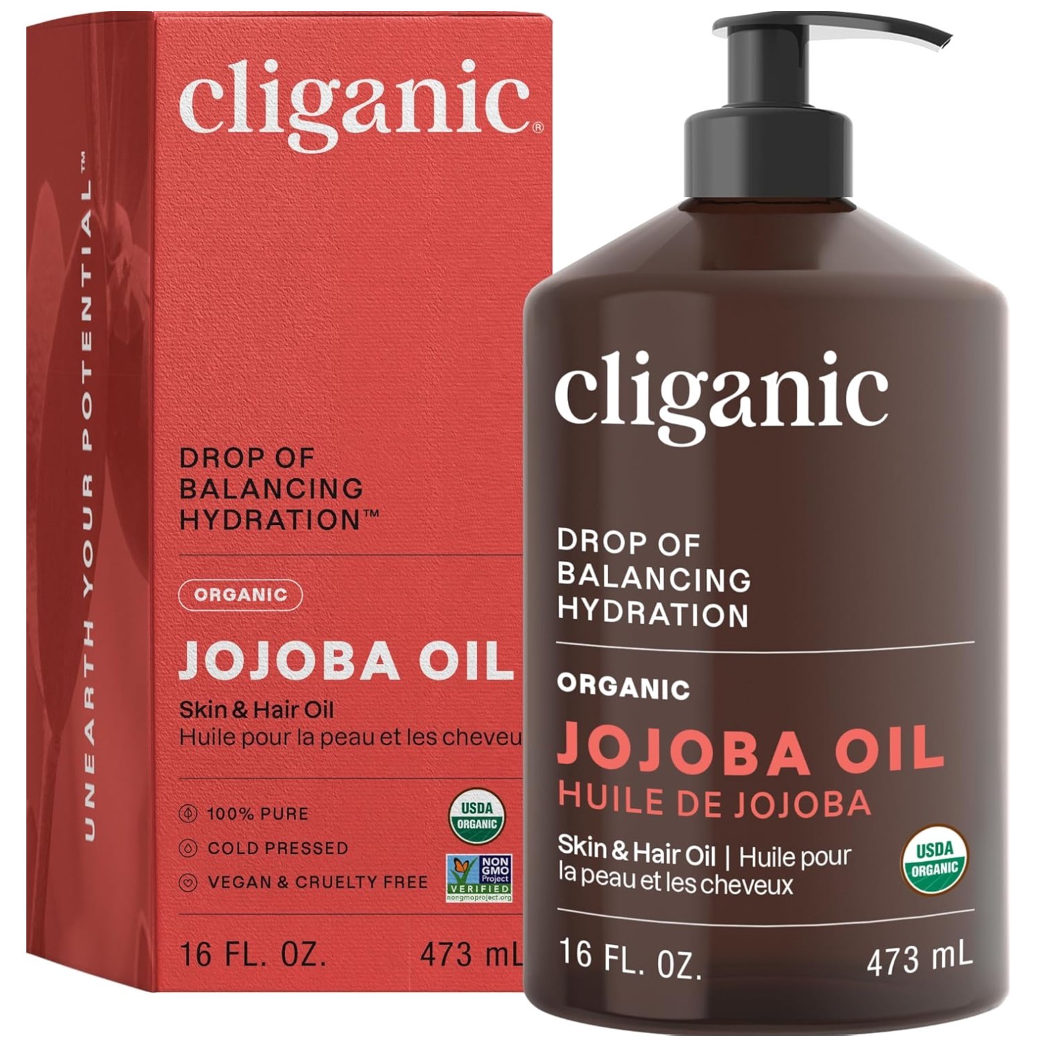 16 oz Certified Organic Jojoba Oil - , Non-GMO, Hypoallergenic Beauty Oil