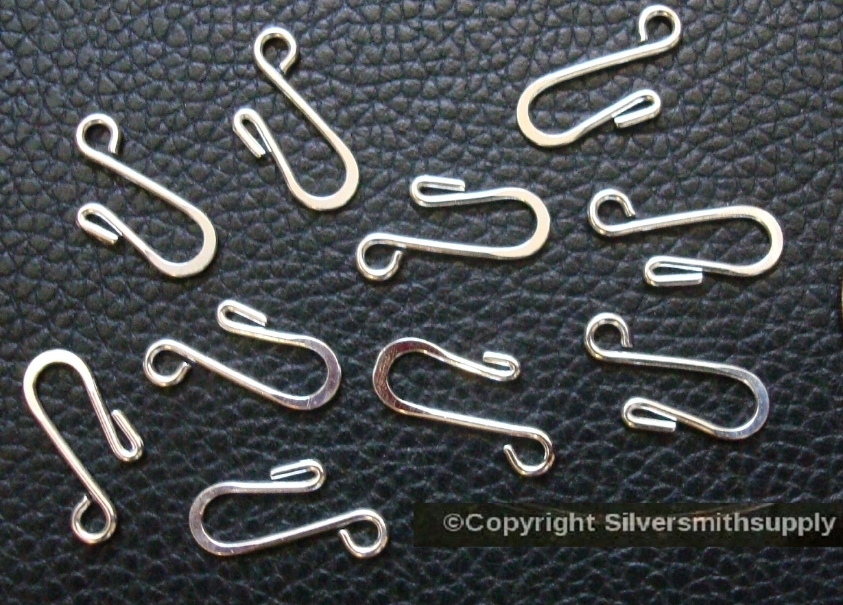10 Silver plated 16mm jewelry clasps 10 hooks make necklaces anklets fpc312