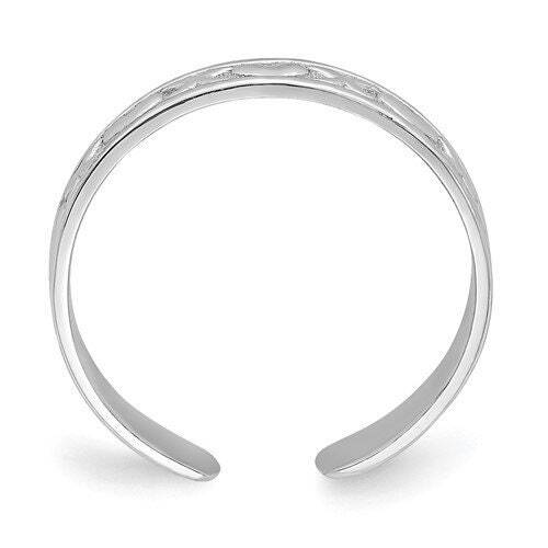 Solid 14k Yellow or White Gold Adjustable 2mm XO Heart Adjustable Toe Ring for