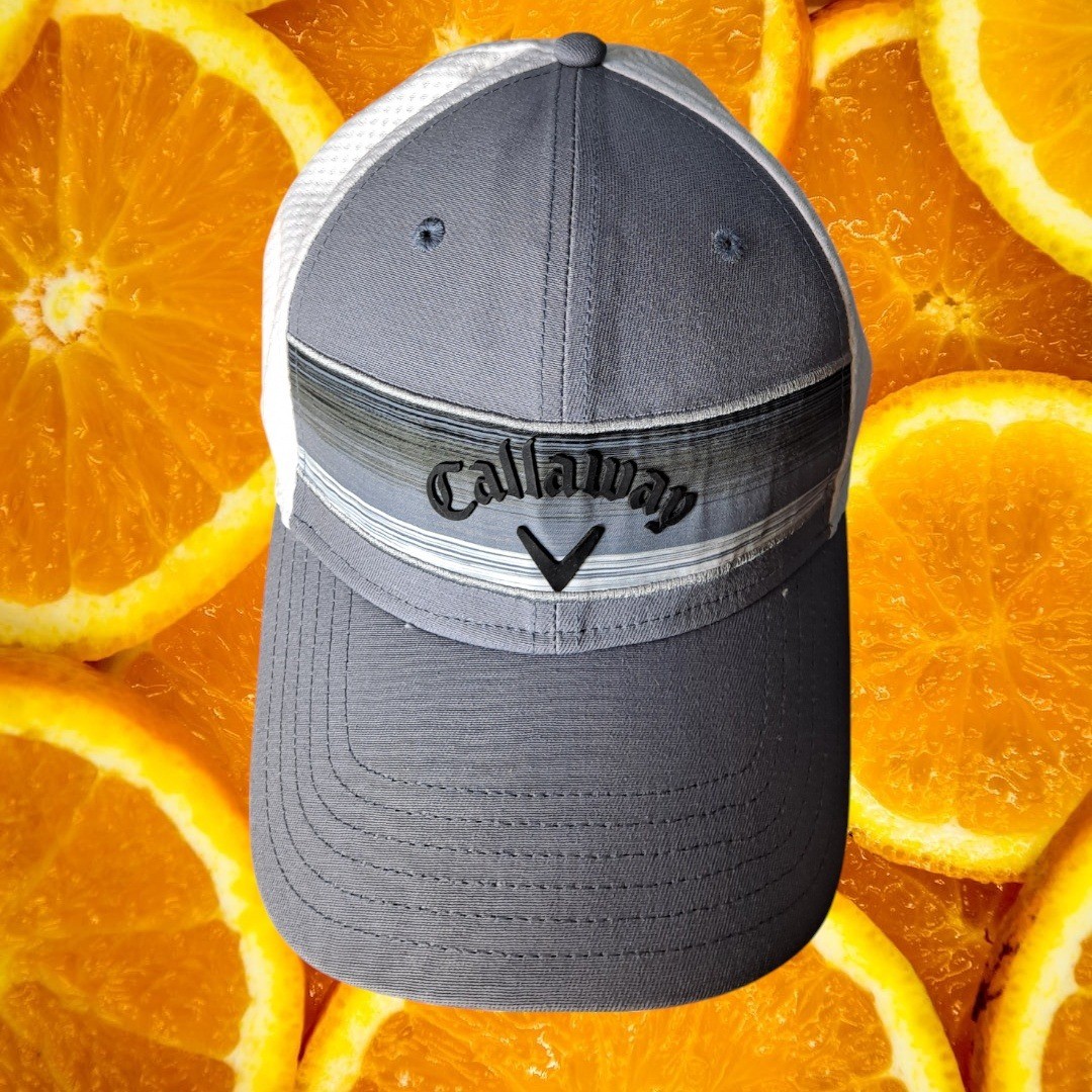 Callaway Golf Hat Adjustable Striped Performance Trucker Cap