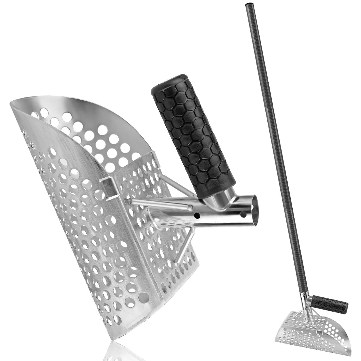 Metal Detector Accessories Digging Tools，Beach Sand Scoop with Long Carbon Fi...