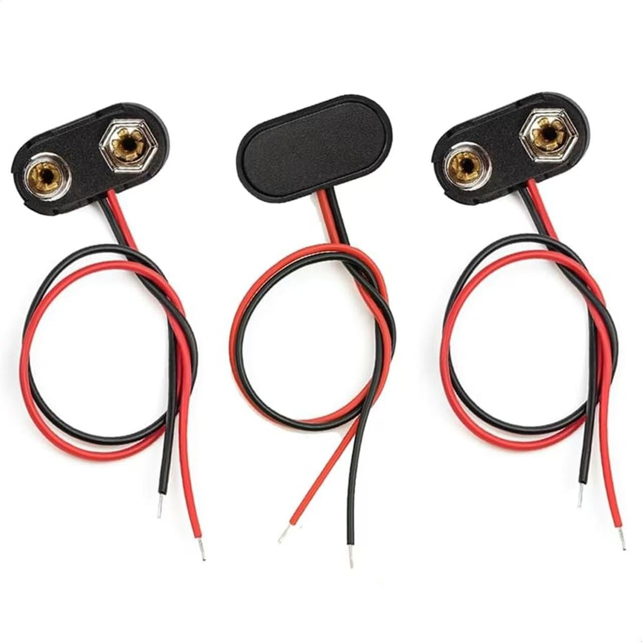 California JOS 3 PCS 9V Battery Connector, 9 Volt Buckle Connector Hard...