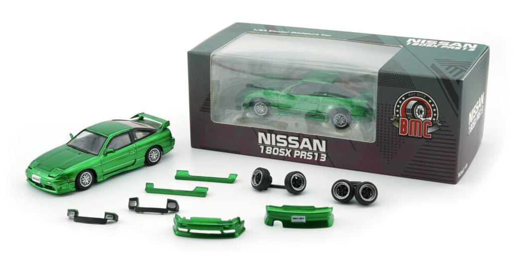 BM Creations Nissan 180SX PRS13 - Metallic Green - RHD 1:64 Diecast Car 64B0308
