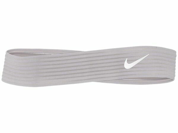 Unisex Adult Nike Novelty Ribbed Swoosh Logo Headband Grey Gray White