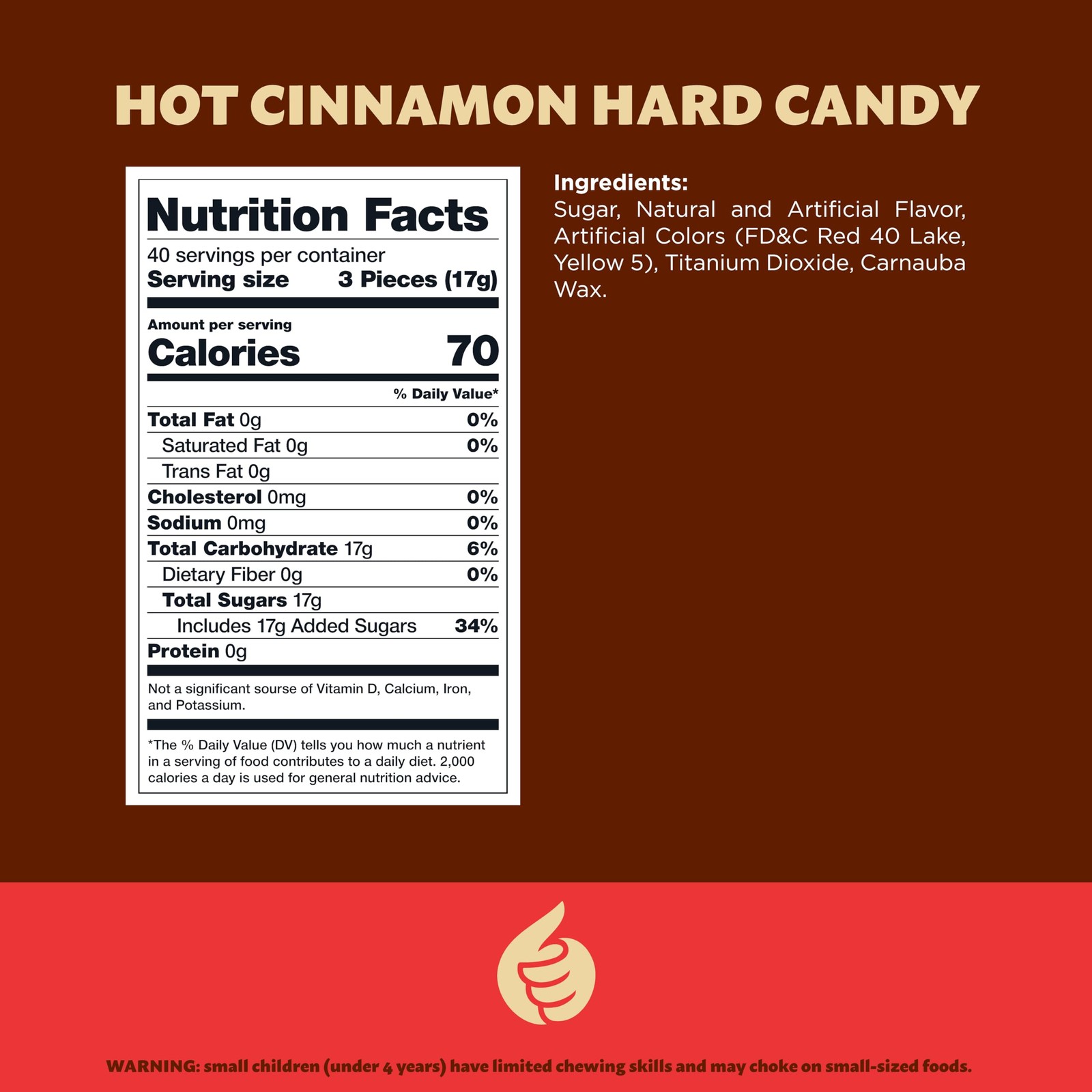 Jawbreakers Hard Candy Individually Wrapped, Cinnamon Candy, 1.5 Lb Bag
