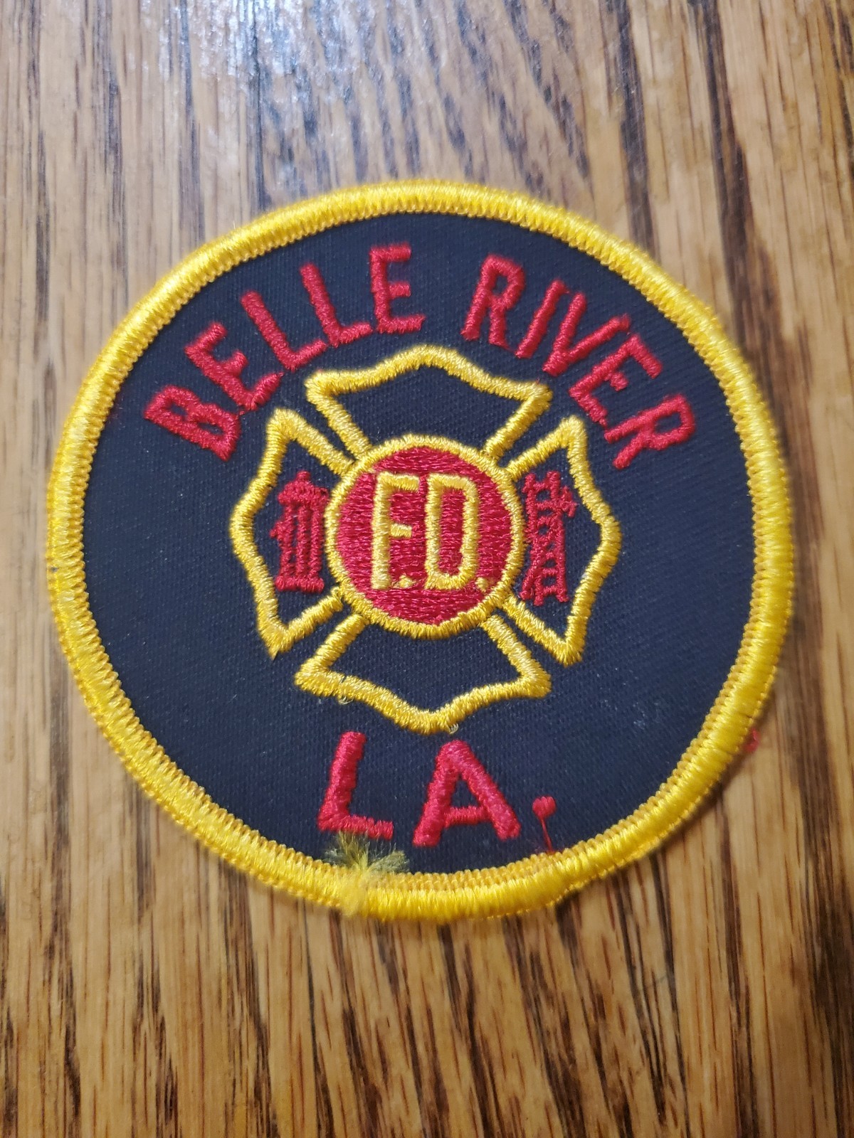 Vintage Belle River Fire Department patch from Louisiana.