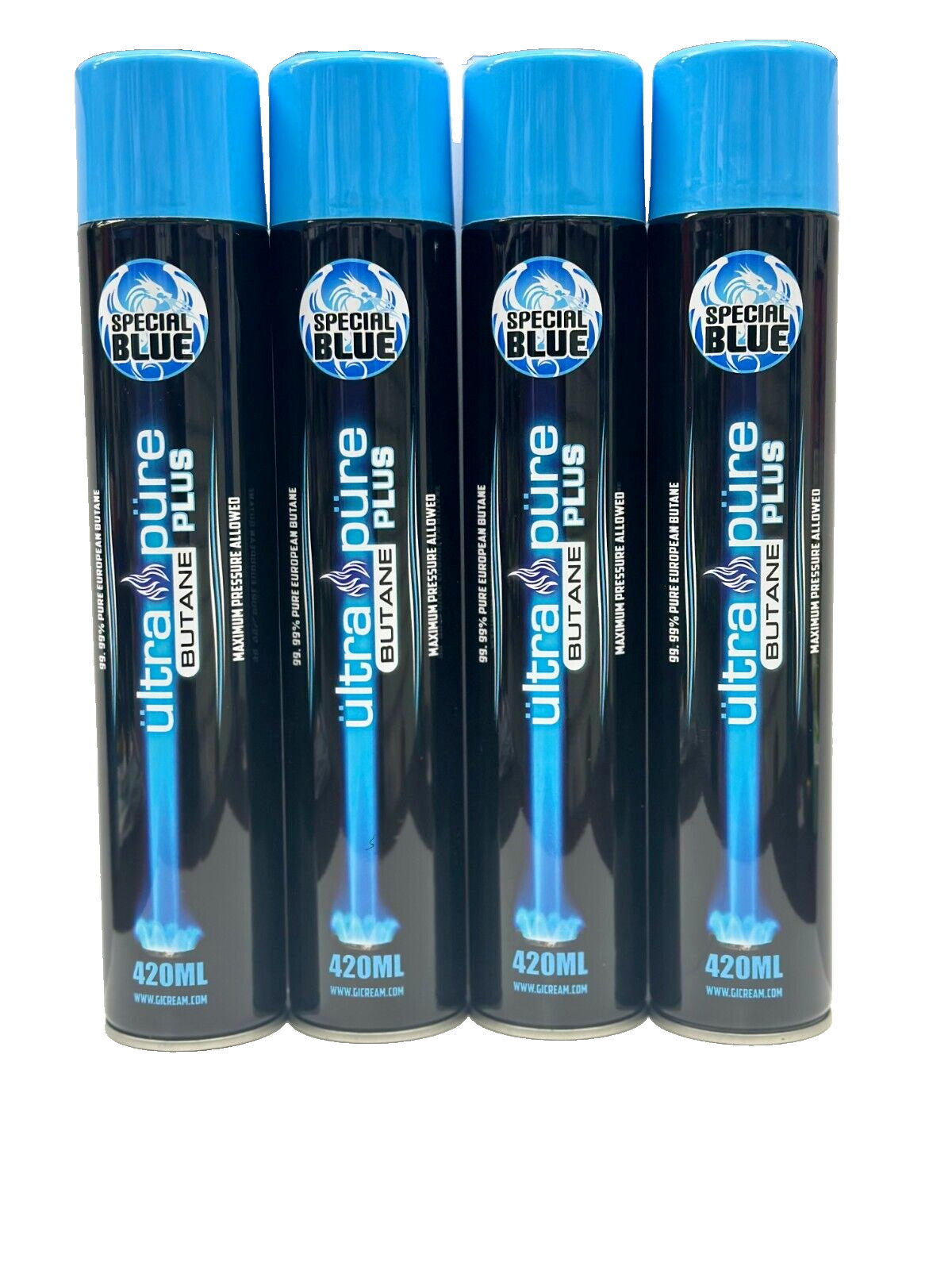 6 can Butane Gas ULTRA PURE PLUS 420 ML Refined Lighter Fuel Refill Special Blue