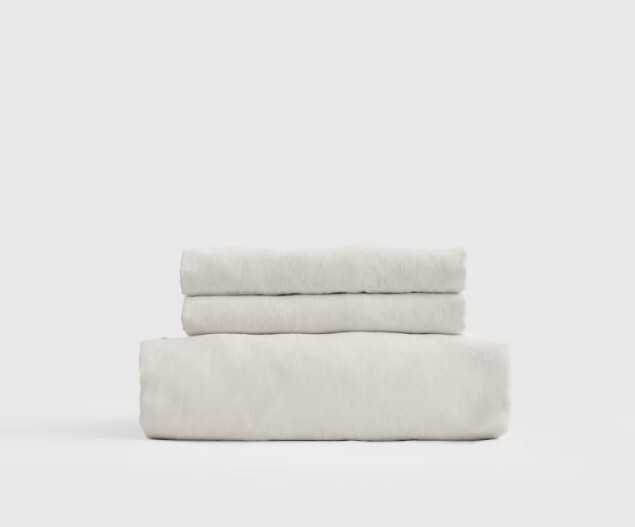 NWT QUINCE EUROPEAN LINEN FITTED SHEET SET 3 PIECE CAL KING SAND  FLAX MSRP $150