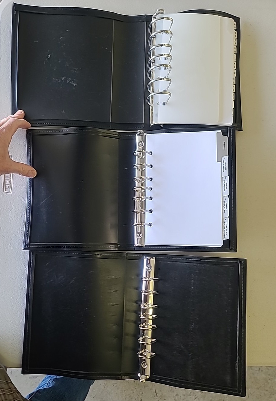 Three Delta Air Lines 7-Ring Airway/Chart/Pub Binders -Faux Leather
