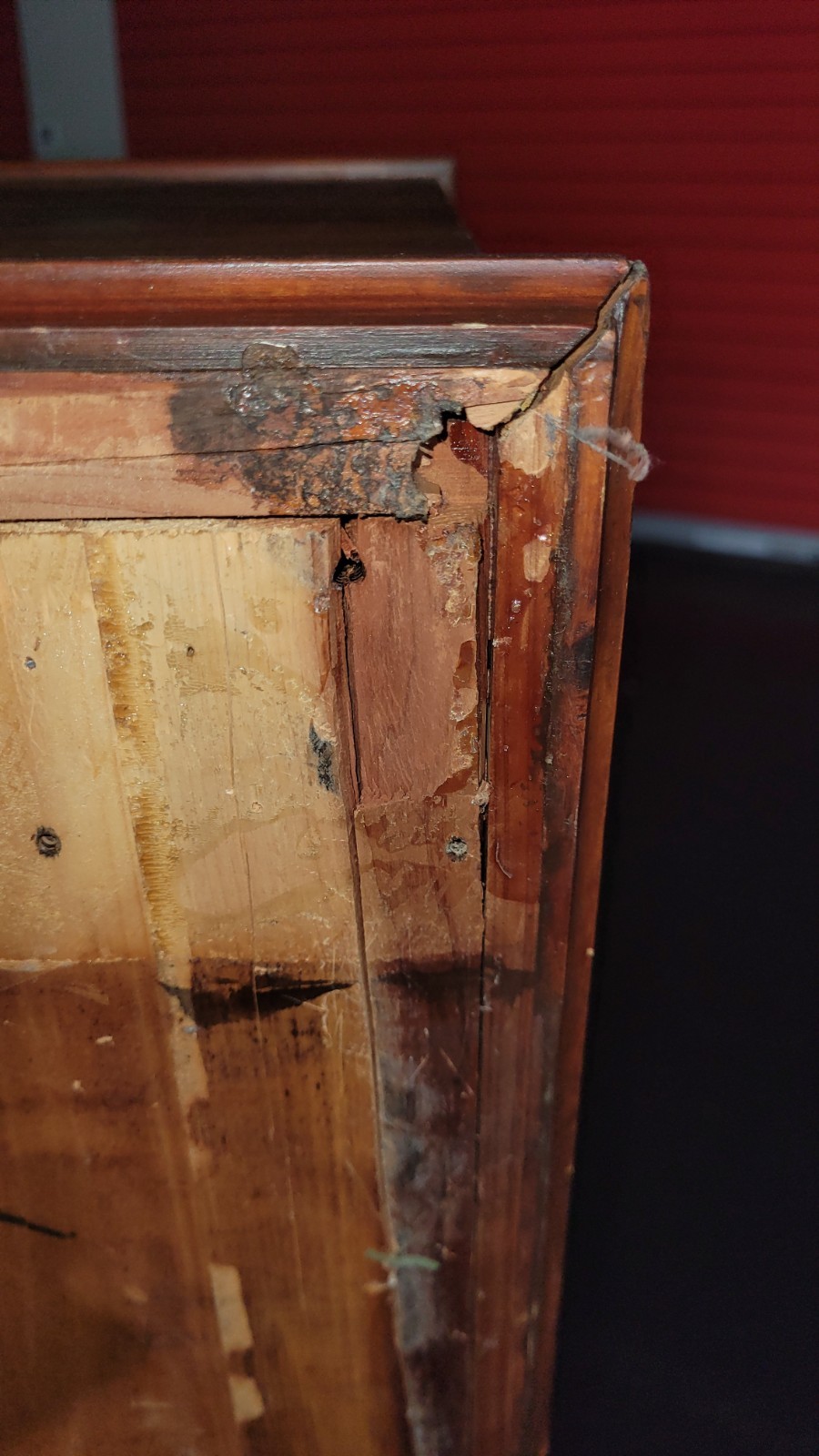 Farley & Loetscher MFG. Co. Cedar Chest, Damaged front bottom, missing feet