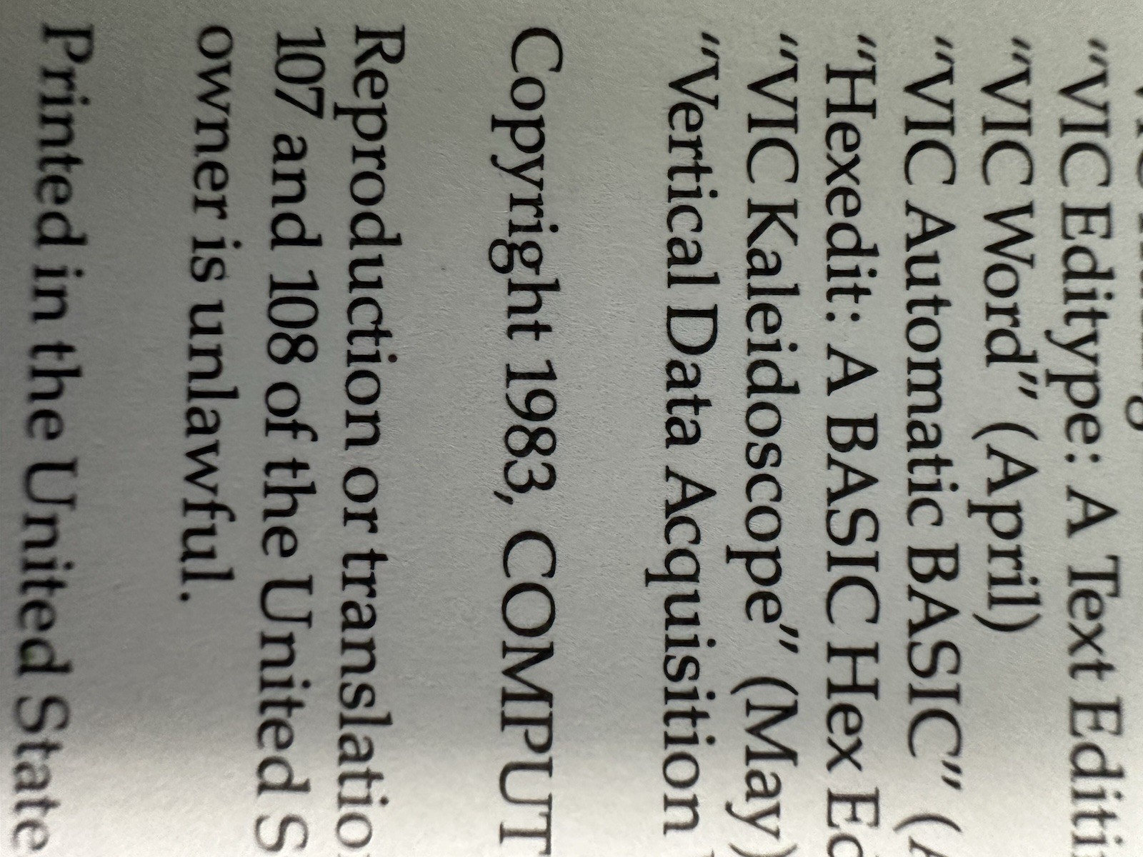 Commodore Vic 20 And Vic 2 Programmer’s Reference Guide