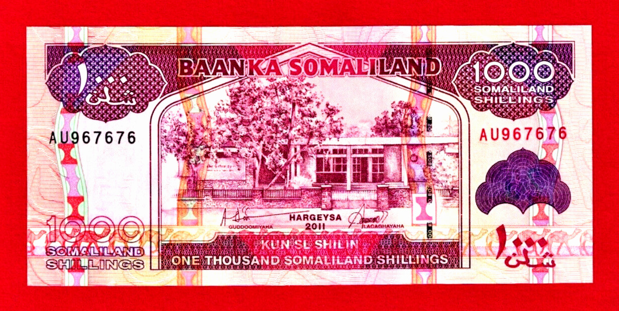 RARE 1,000 SHILLINGS 2011 SOMALILAND UNC NOTE (Pick-20a) Signature Abdi & Gullet