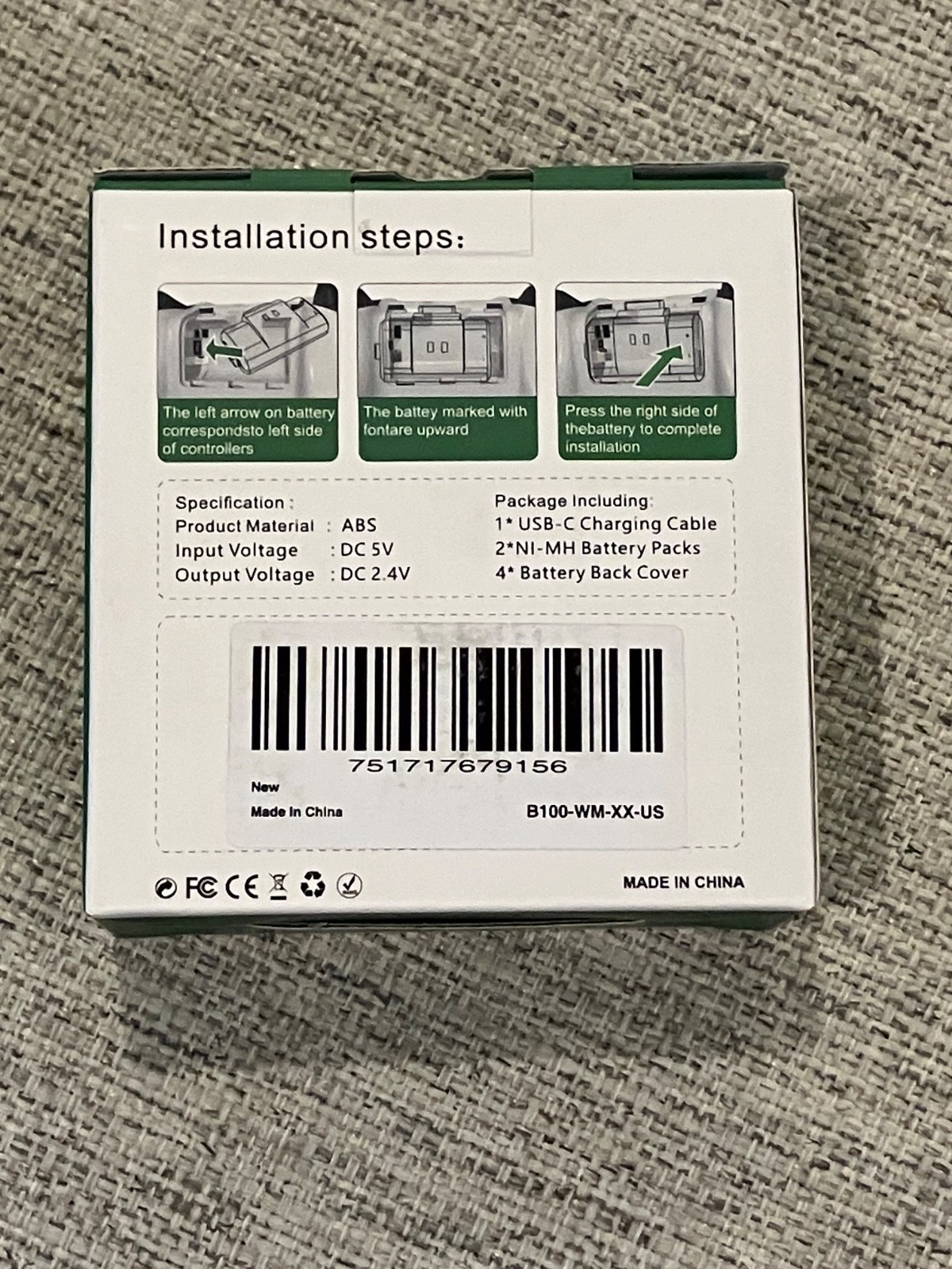 xbox one rechargeable battery pack - 2 battery pack - new - never used