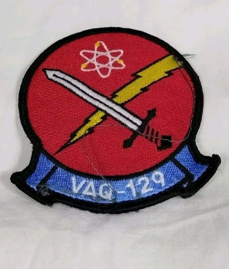 1970s Navy Electronic Attack Squadron 129 VAQ-129 Vikings Embroidered Patch Vtg