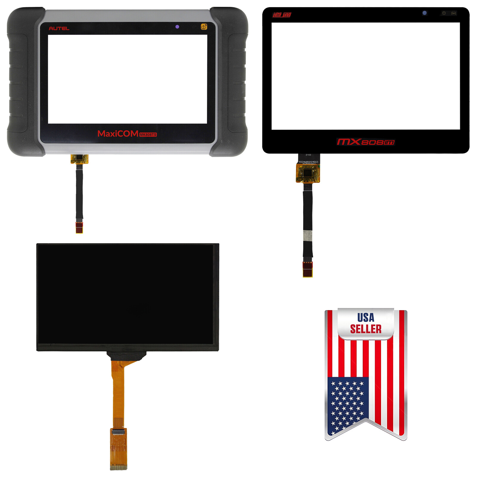 LCD Display Touch Screen Digitizer Frame For Autel Maxicom MK808TS 808 Series