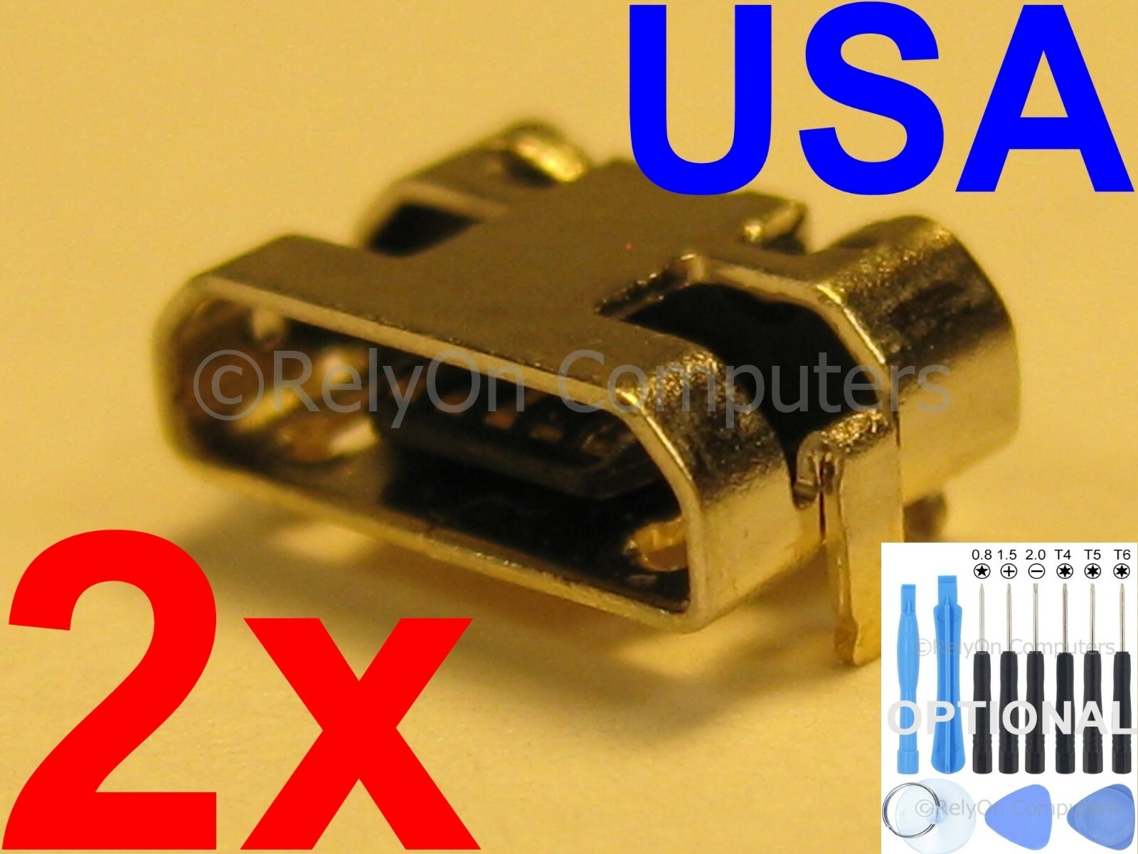 2x For Alcatel Tetra 5041C Lot of Micro USB Charging Port Charger Sync Dock USA!