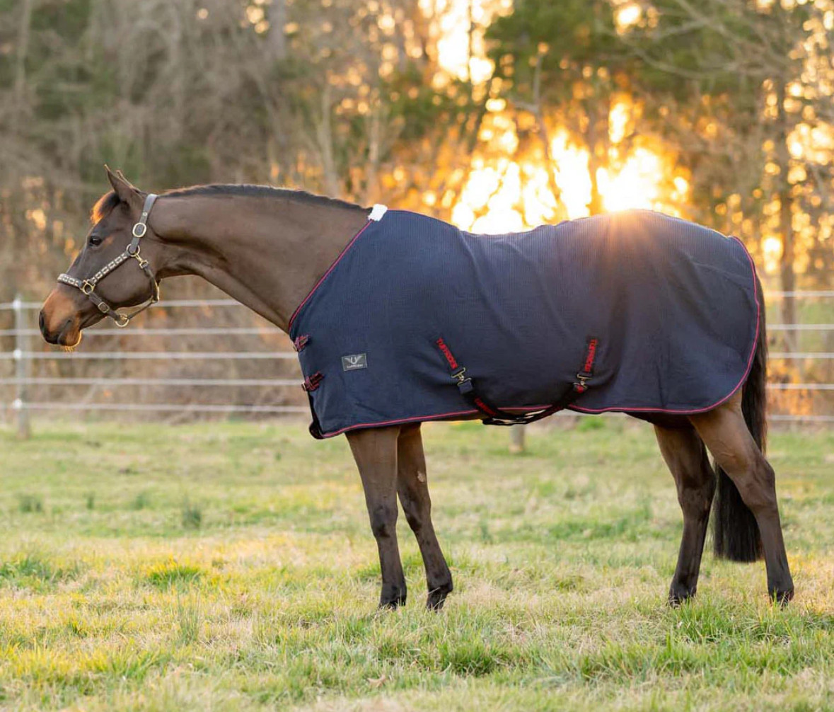 TuffRider Waffle Weave Cooler Standard Neck Navy/Red Trim