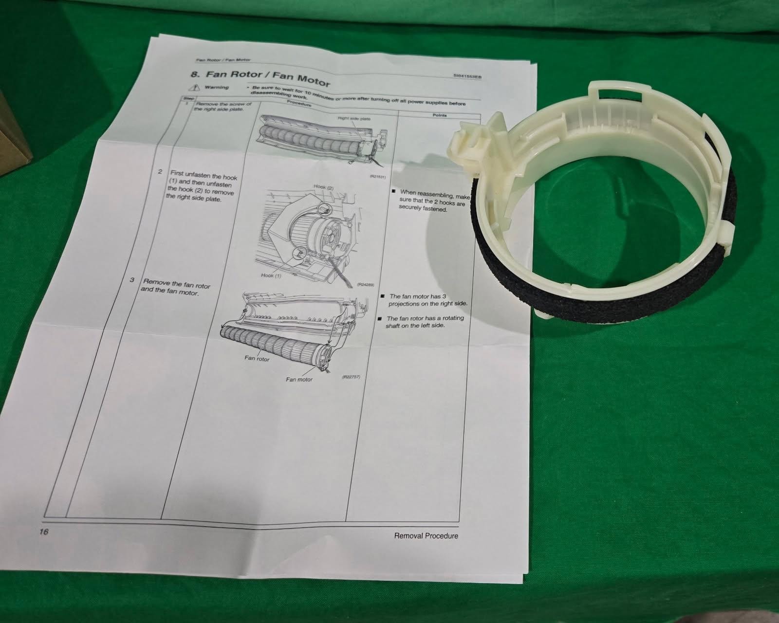 Daikin DC Fan Motor Cover p/n 6024991 - 3P383224-1 (FTXN18NMVJU)