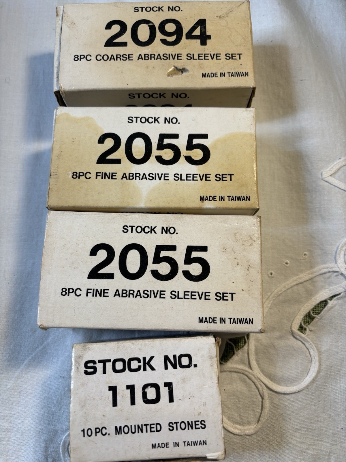 LOT Abrasive Sleeves Sets 2055 2094 NEW NOS & Mounted Stones Stock No. 1101 Used