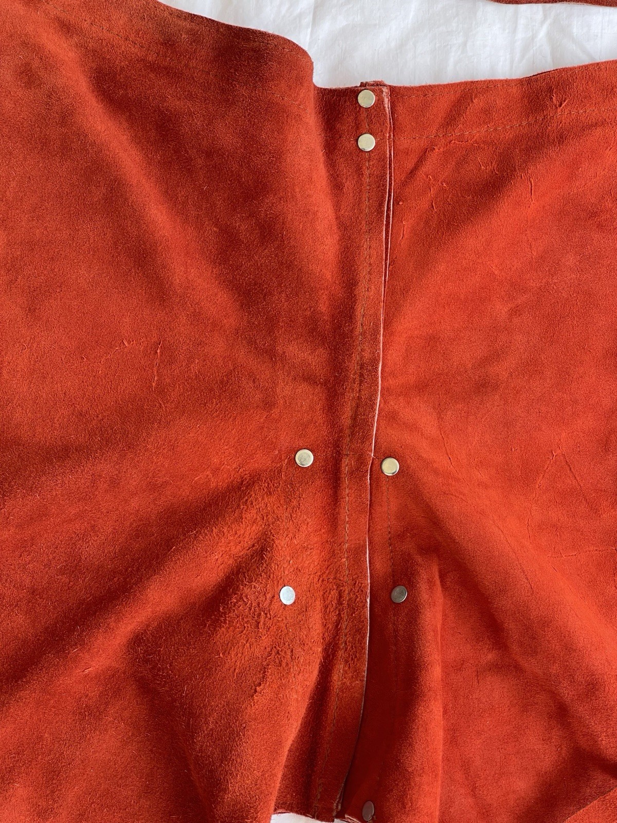 Rust Suede Leather Welding Work Chaps Very Good Condition