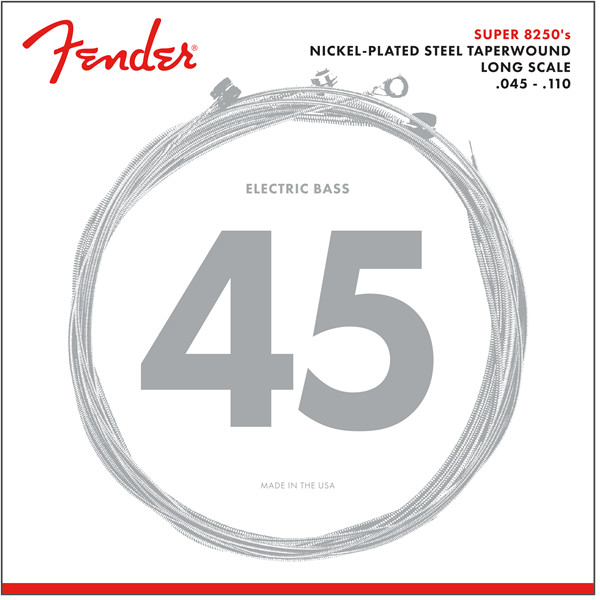 Fender 8250M NPS Taperwound Electric Bass Strings, Long Scale MEDIUM 45-110