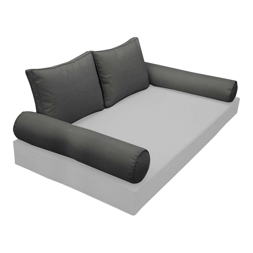 |SLIPCOVER ONLY| S1 Outdoor Bolster Backrest Pillow Covers Same Piped Full AD003