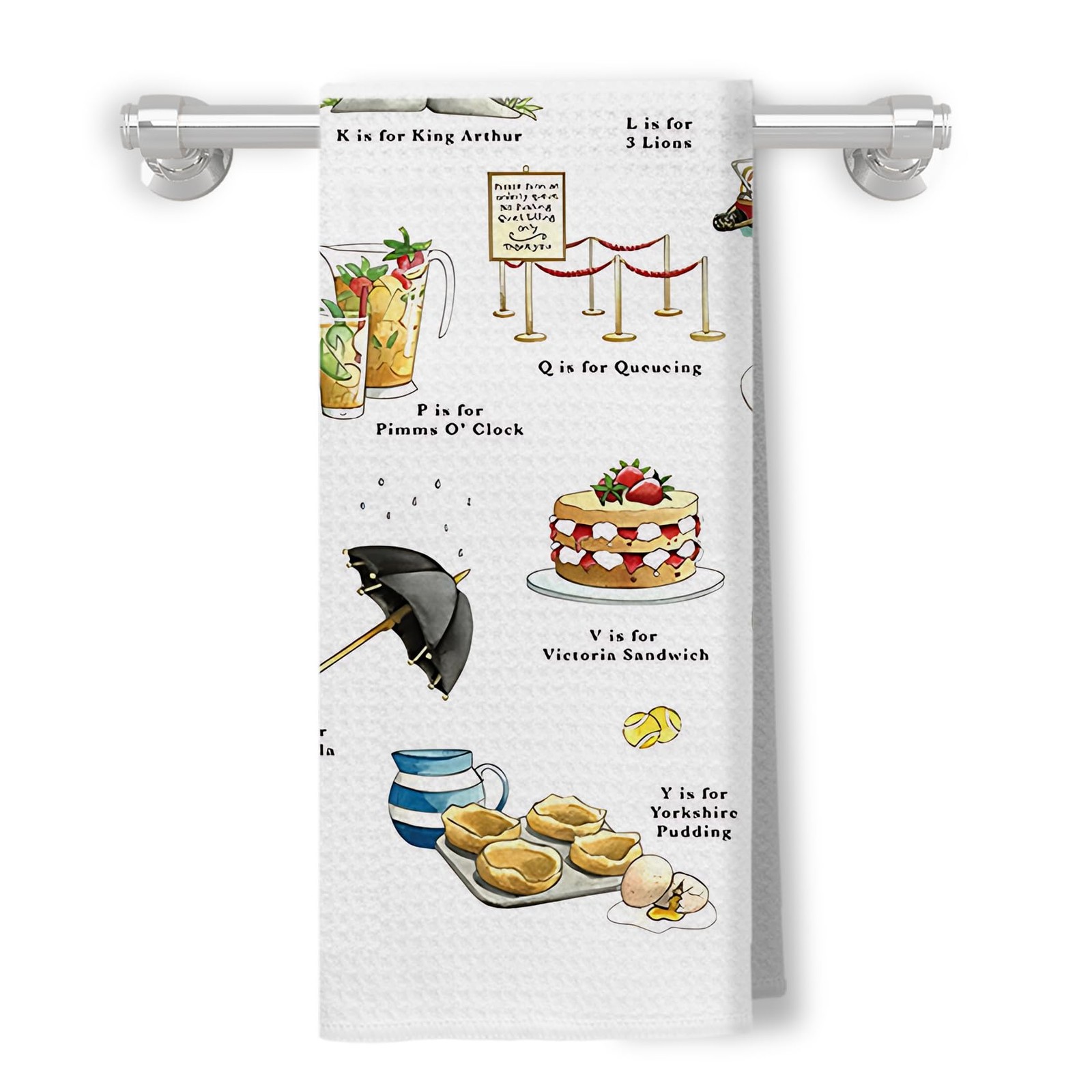 A Very English Alphabet Decorative Kitchen Towels - English Gifts for Bath & ...