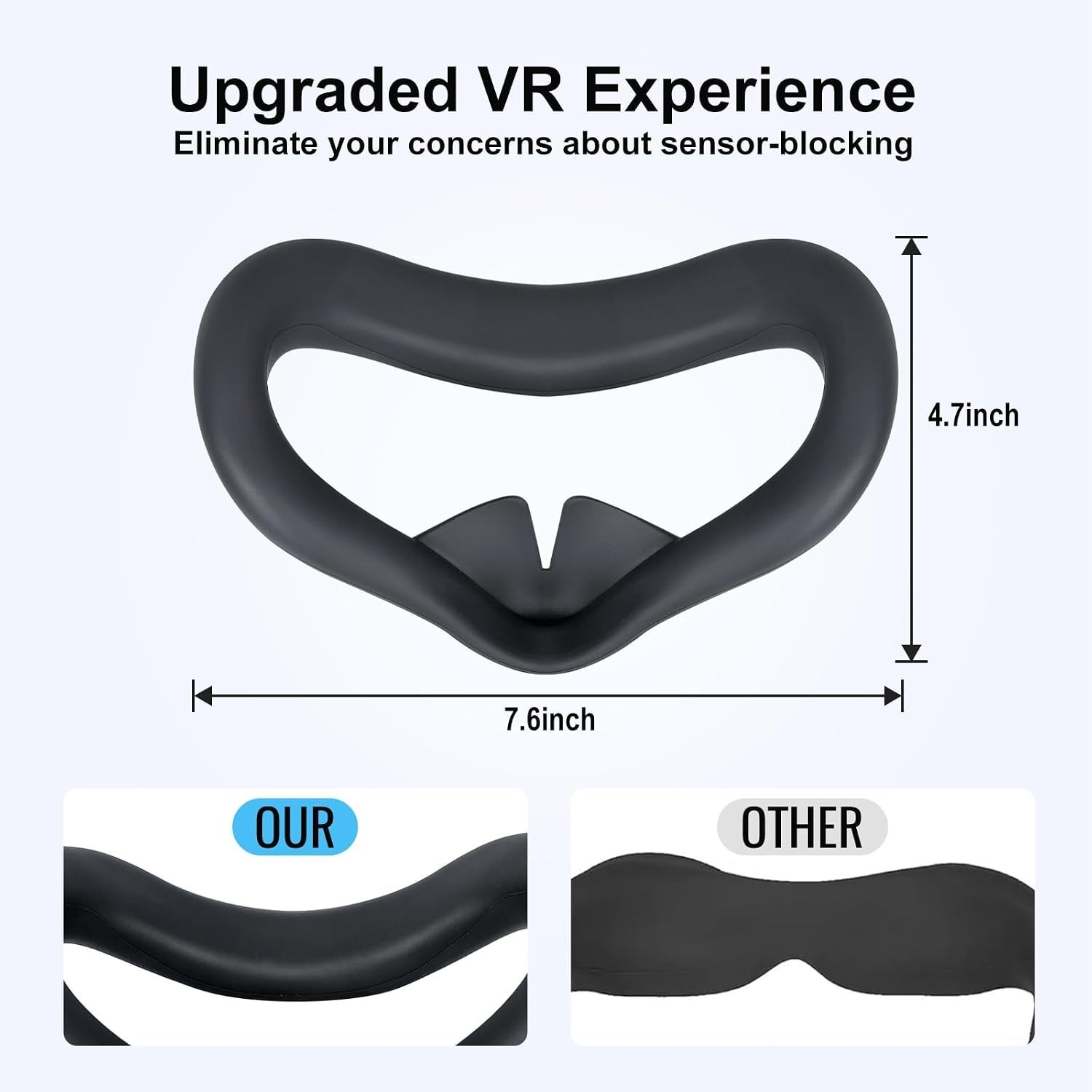 Silicone Face Pad Cover Compatible with Meta Quest 3S Accessories, Sweat-Proof