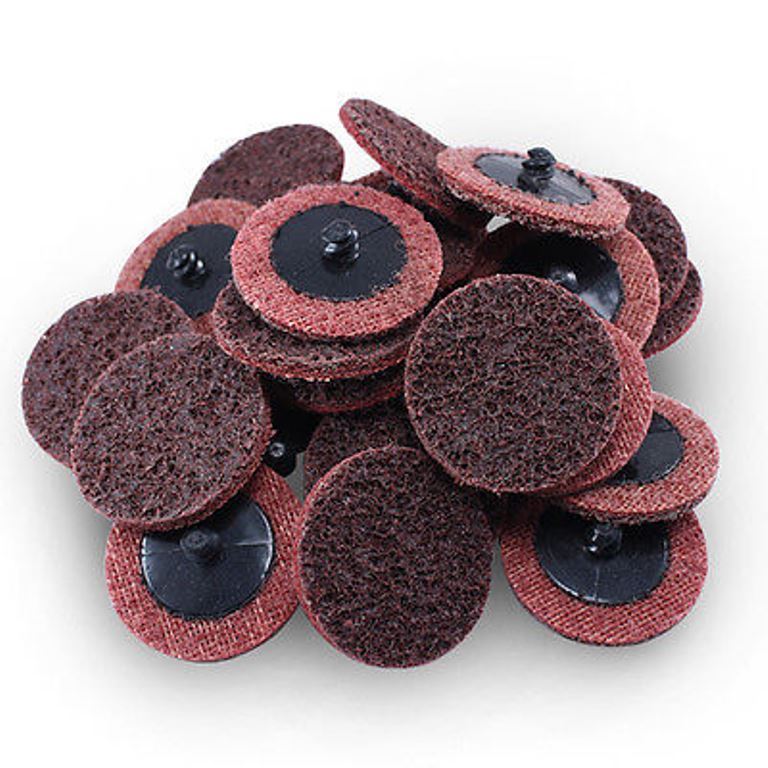 50Pc 2" Medium Scotch Pads Roll Lock Surface Sanding Disc US