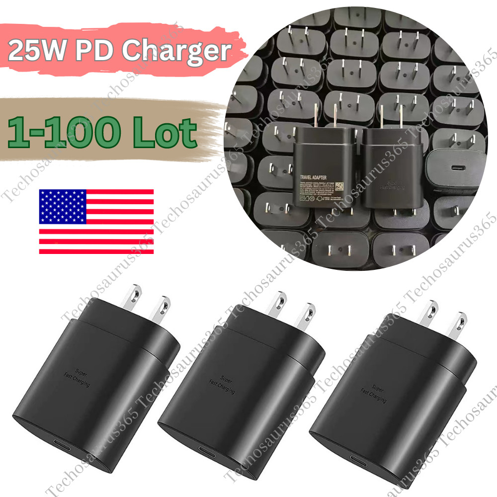 25W Type C USB-C Super Fast Wall PD Charger Block For Samsung Galaxy S20 S21 Lot