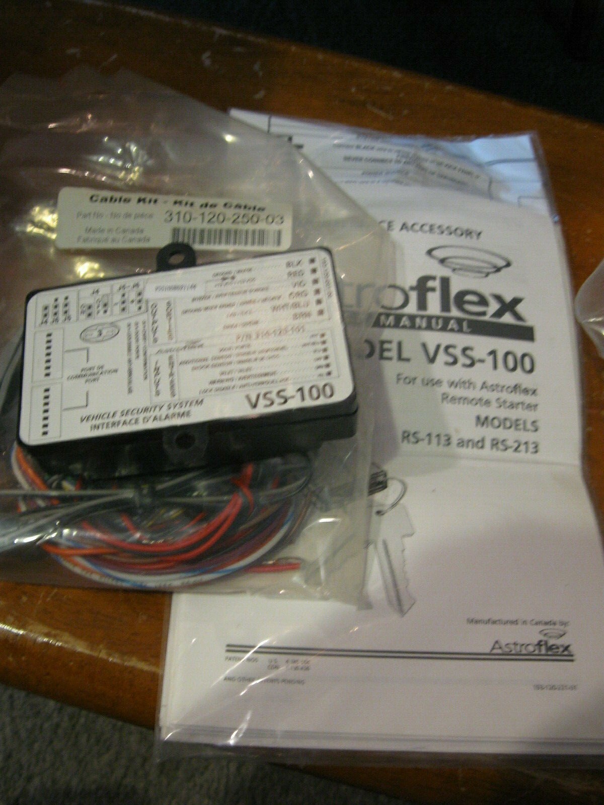 NEW AstroFlex Vehicle Security Module & Cable Kit Remote Start VSS-100 / 310-120