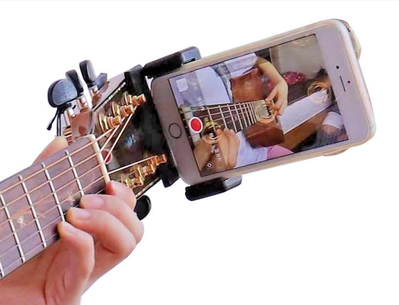 Phone Holder Guitar Mount for Broadcast Teaching Video Recording