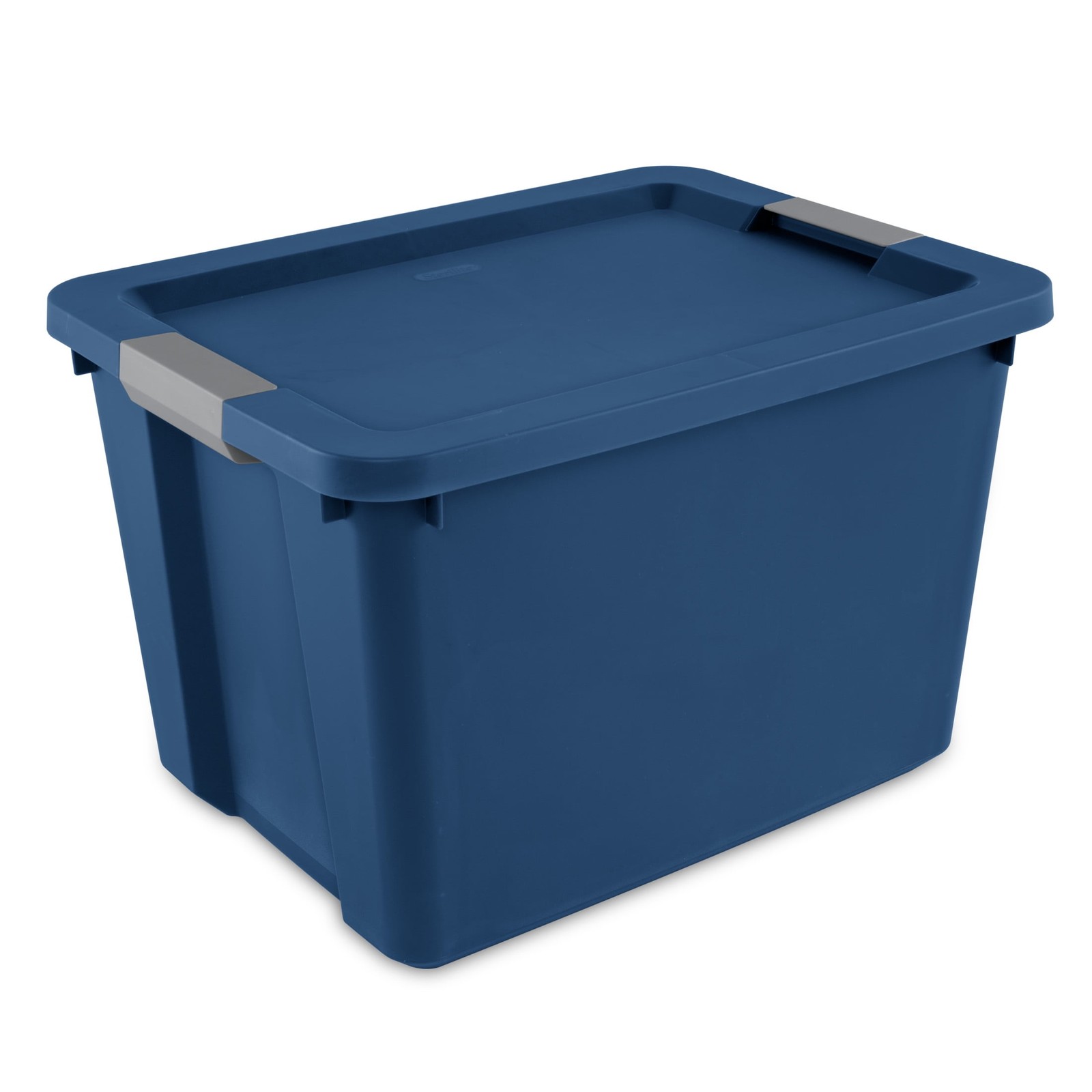 20 Gallon Large Storage Bin, Plastic Storage Container with Latch Lid, Blue