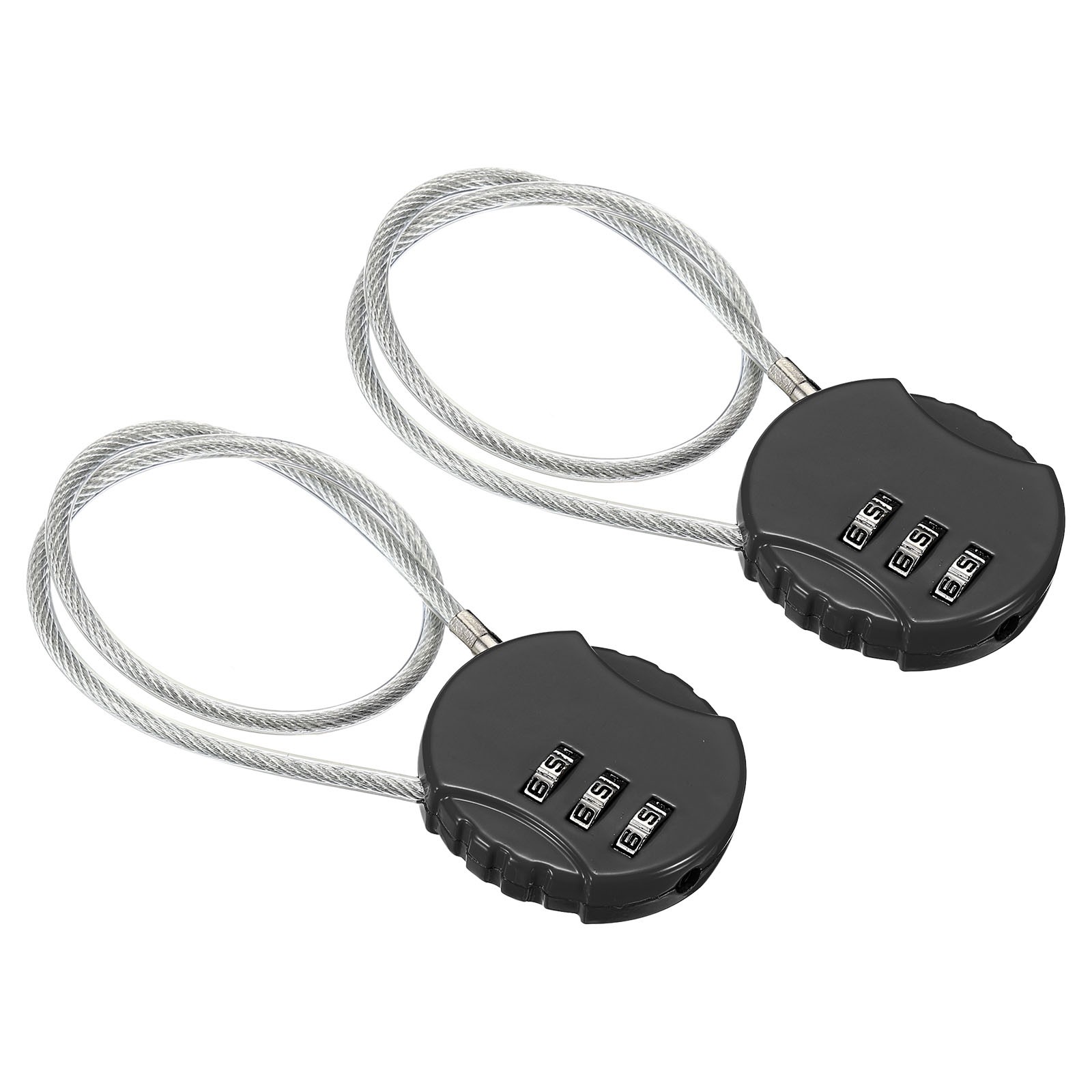 Small Combination Block 11.8", 2pcs 3 Digit Luggage Lock, Black