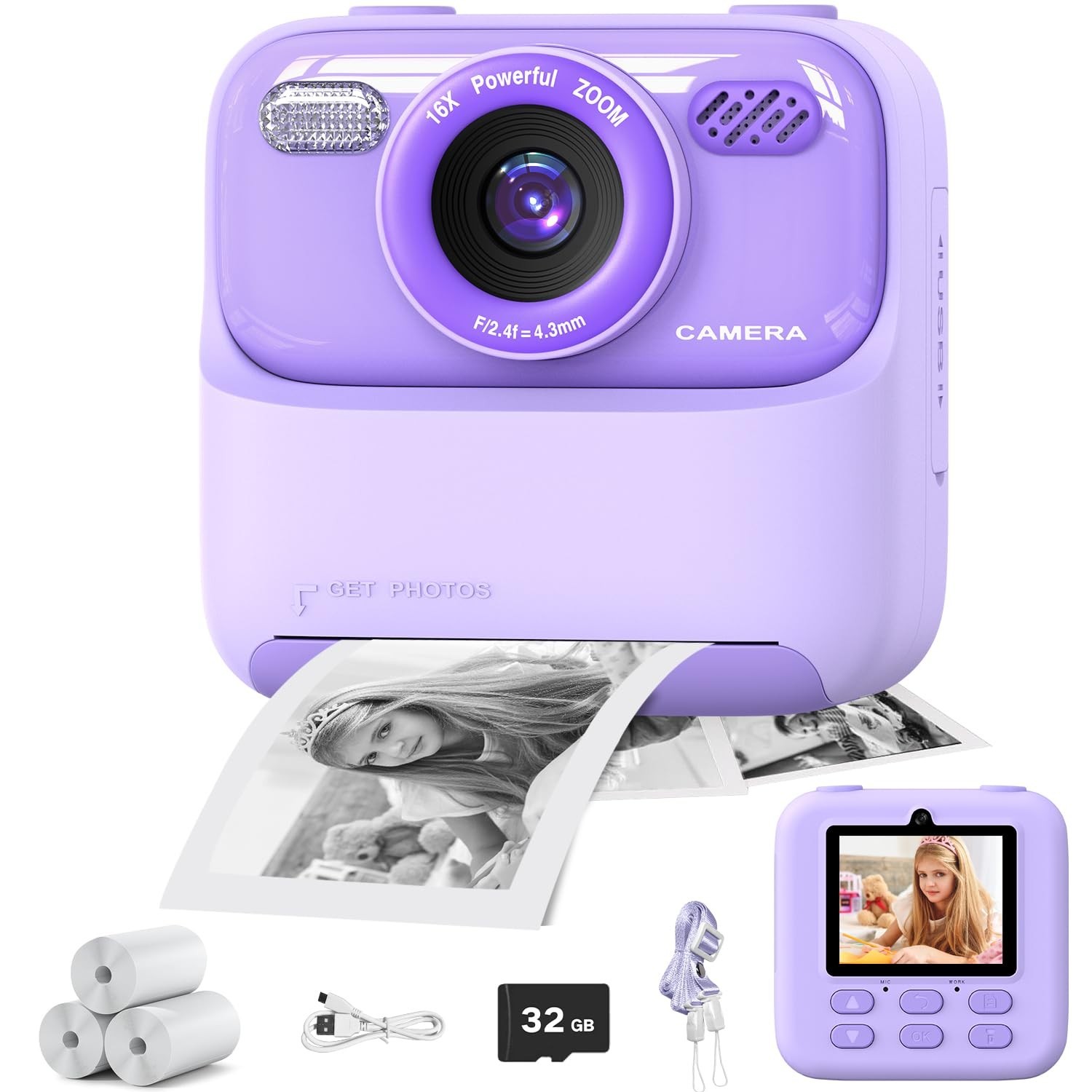 masterbee Kid Camera Instant Print Photo, Birthday Gifts for Girls and Boys, ...