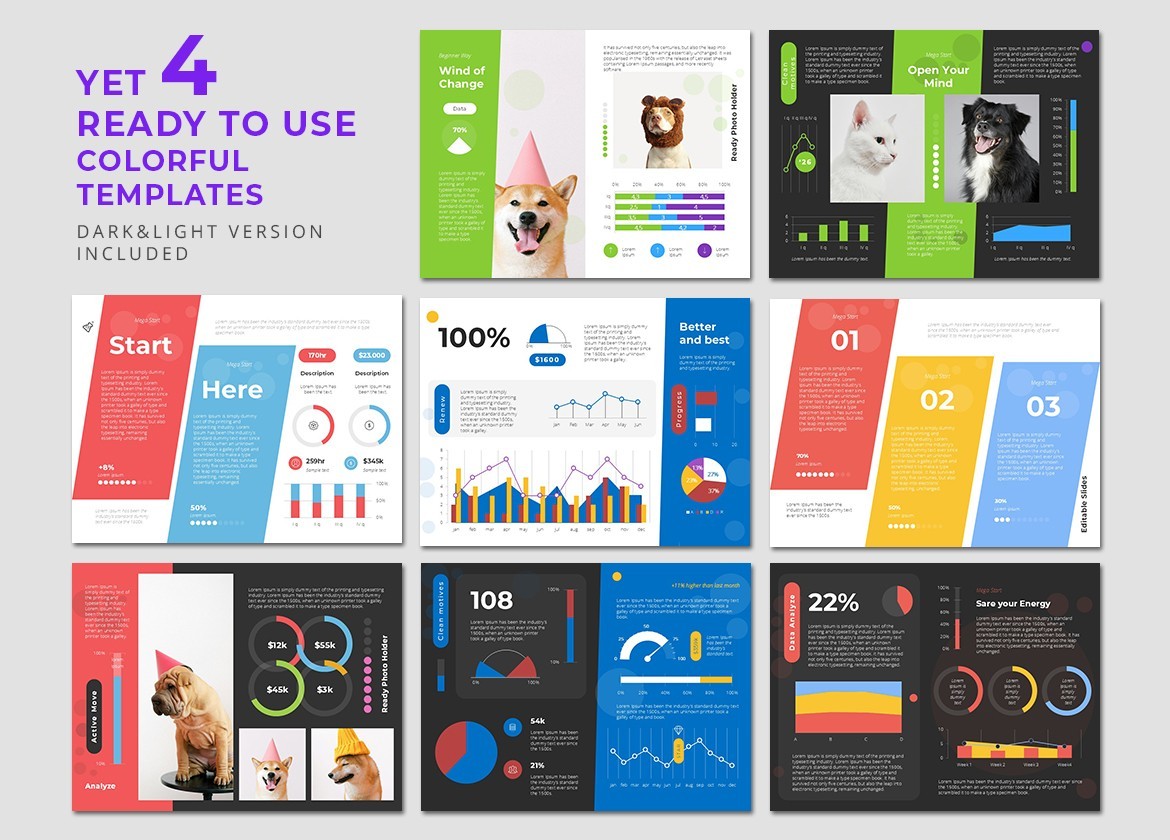 Analyze Data Charts PowerPoint Presentation Template 4:3