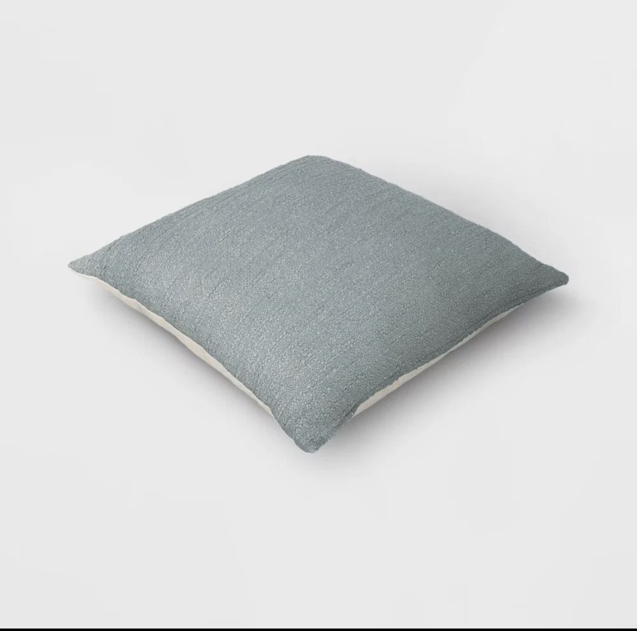Oversized Square Cotton Boucle Reversible Throw Pillow with Linen Light